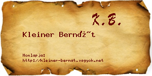 Kleiner Bernát névjegykártya
